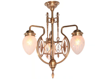 PANNON 3 - Handmade brass chandelier by Patinas Lighting - view 2
